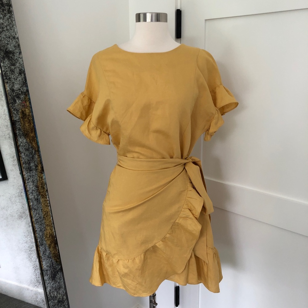 Mustard wrap dress